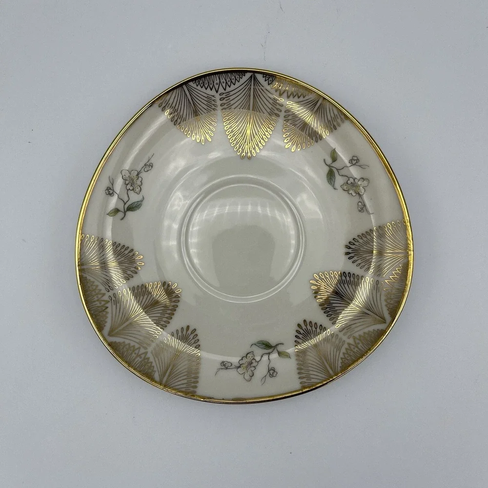 3 Pcs Winterling Roslau Trio Tea‎ Cup Saucer Dessert Luncheon Plate Floral Gold